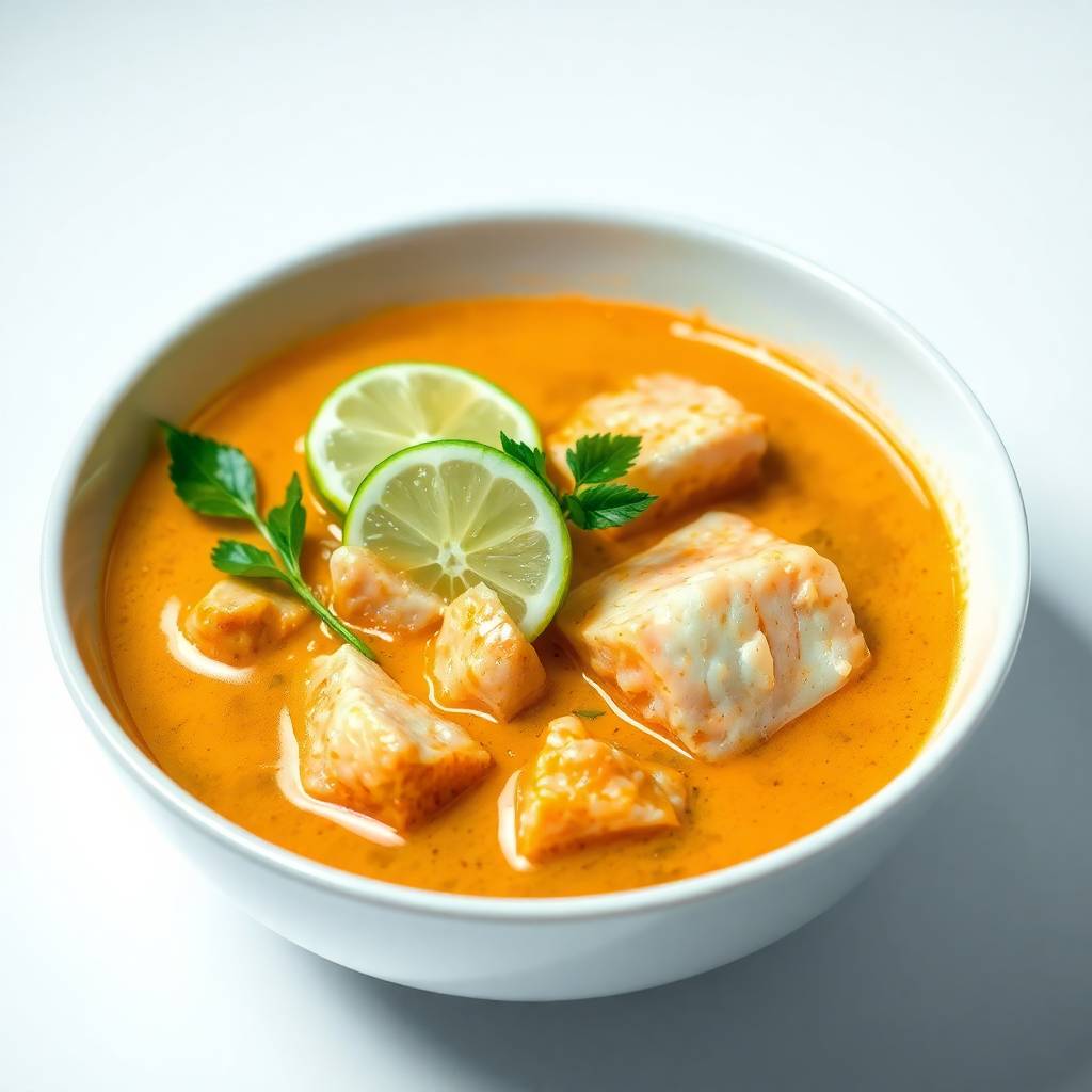 Turmeric-Curry Fish Stew with Coconut Milk and Lemongrass