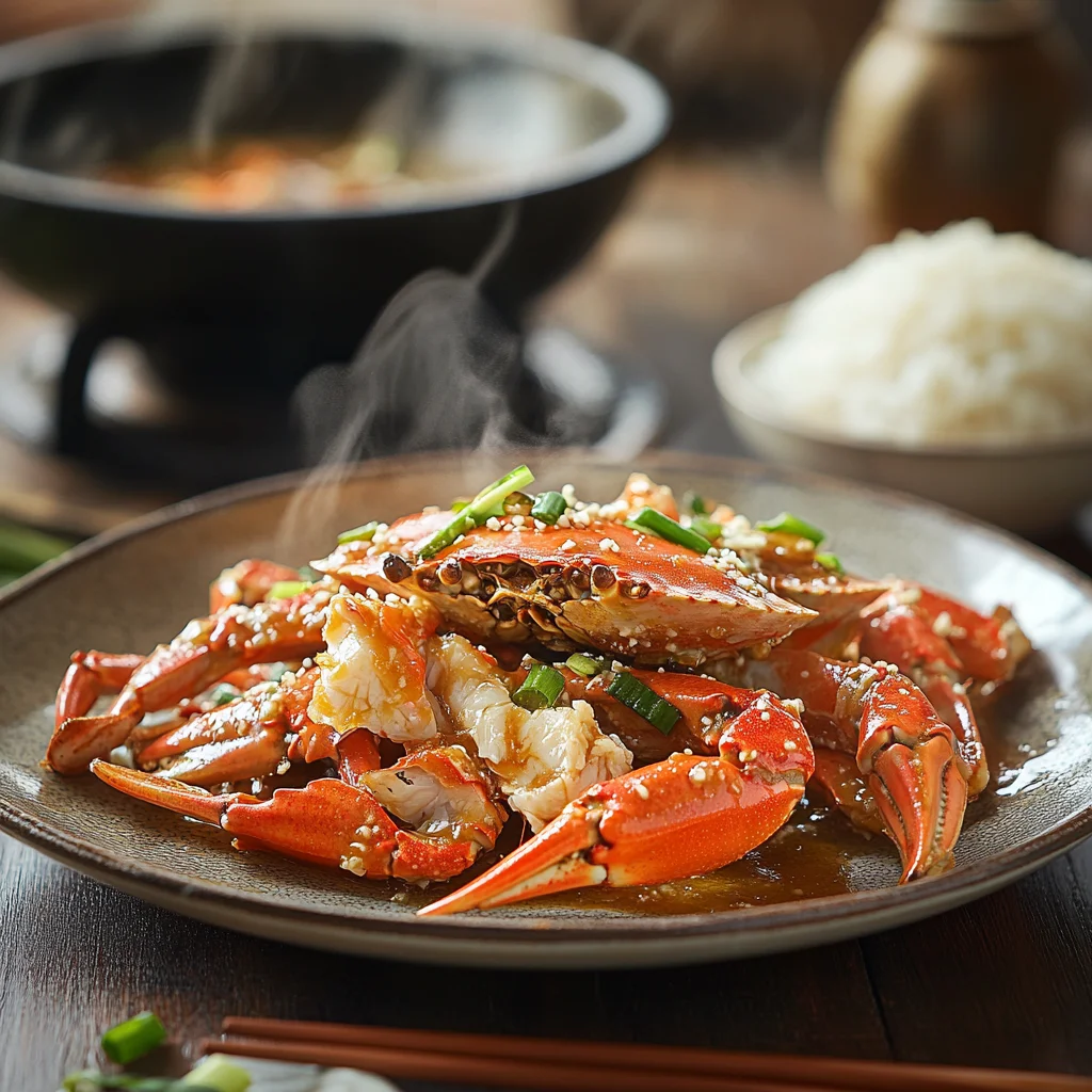 Shanghainese-Style Steamed Crab with Ginger and Scallion