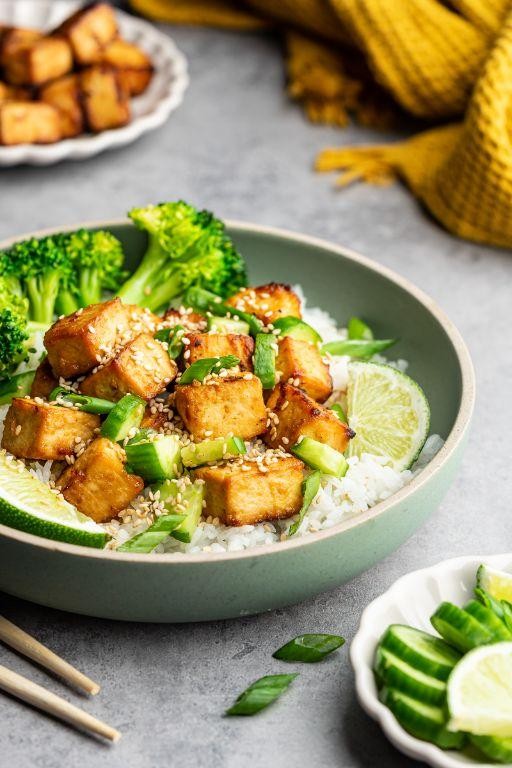 Miso-Marinated Tofu with Sesame-Ginger Veggies
