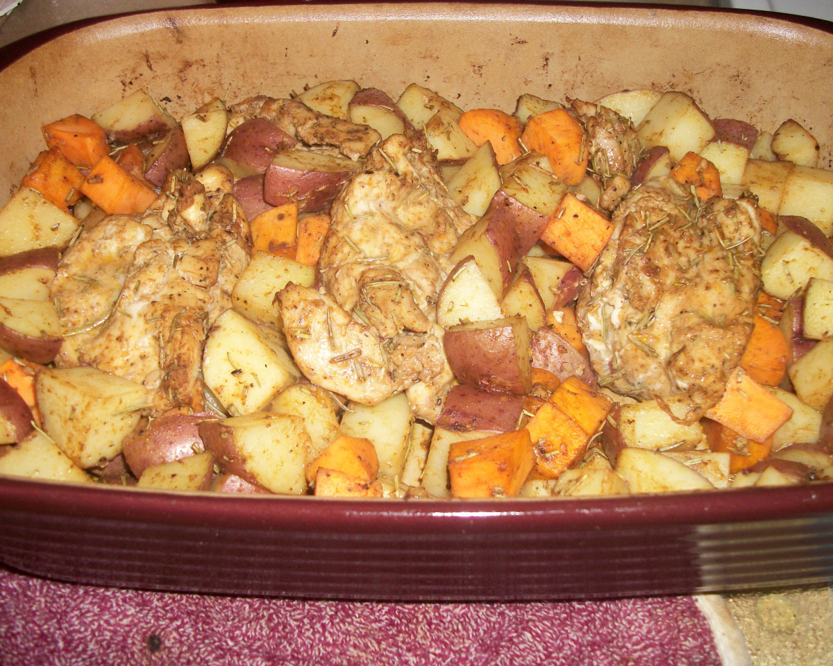 Rosemary-Glazed Chicken with Carrots and Potatoes