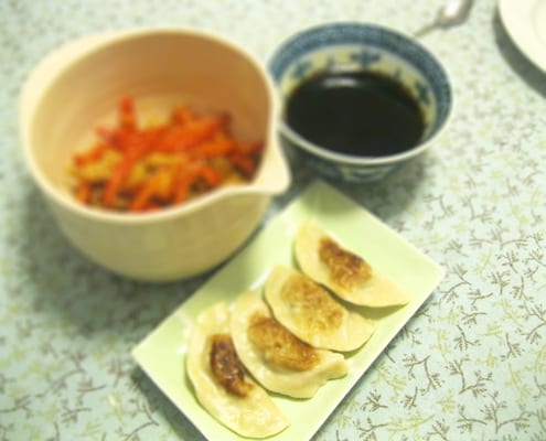 Beef and Potato Dumplings with Ginger Chutney