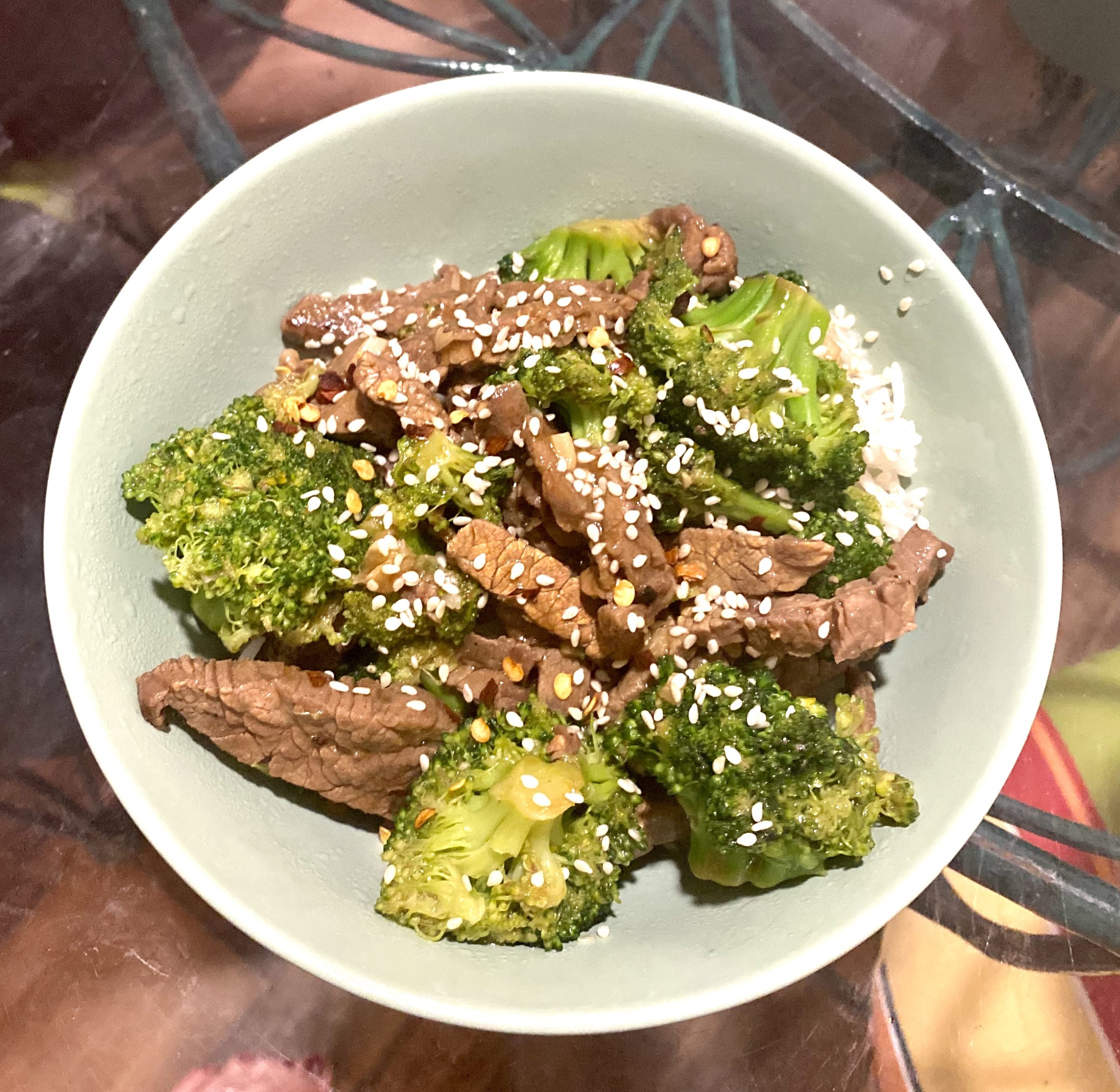 Stir-Fried Beef and Broccoli with Sesame Seeds