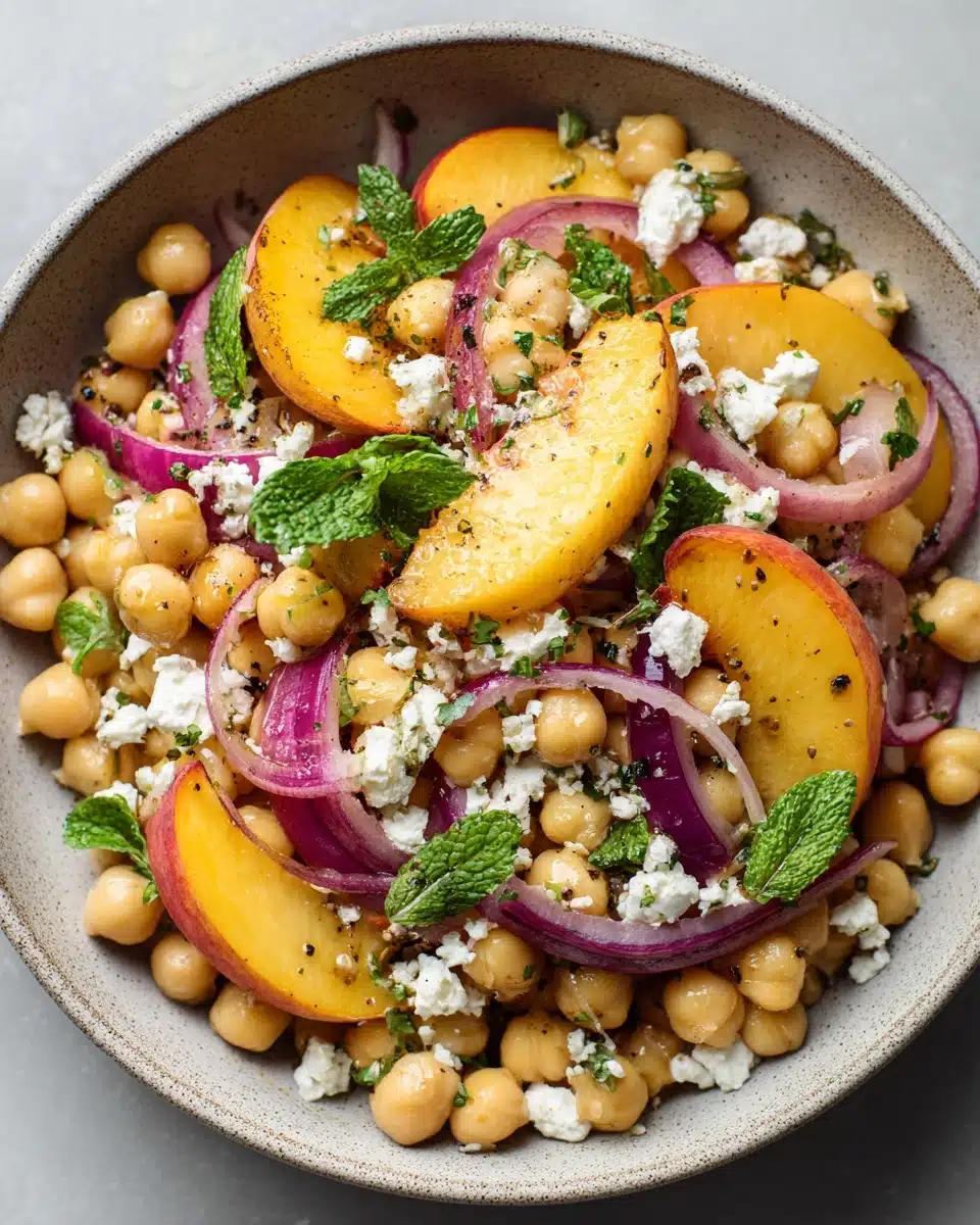 Spicy Peach Salad with Honey-Lime Dressing