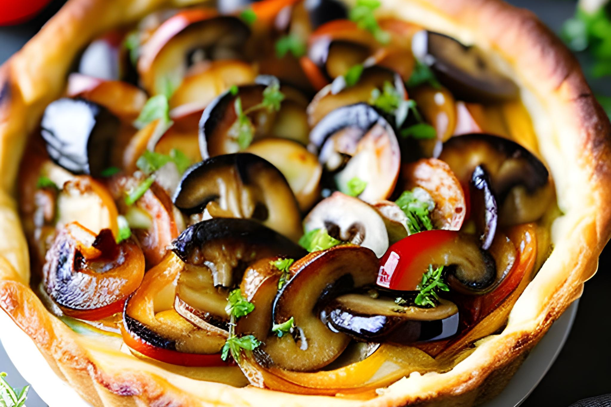 Miso-Caramelized Onion and Mushroom Tart