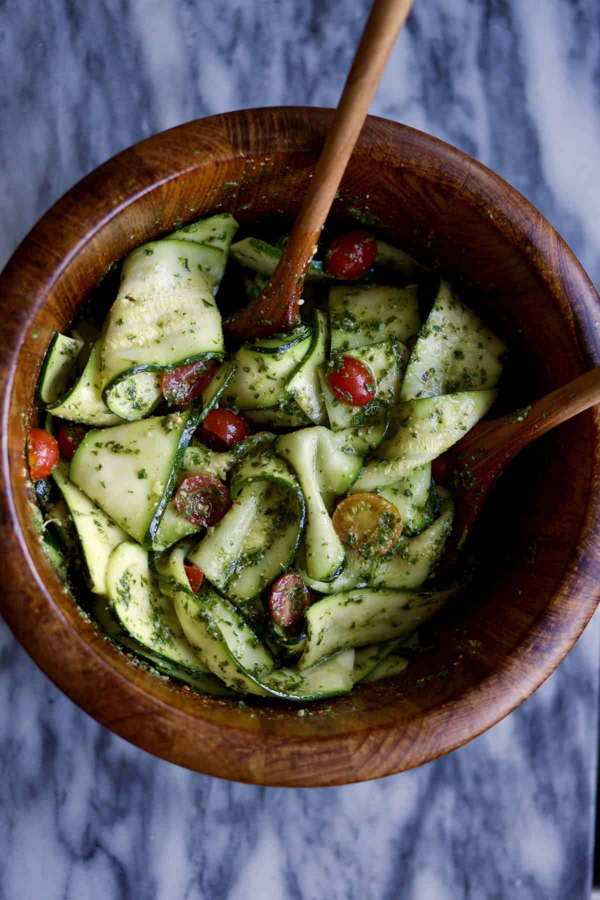Sautéed Zucchini Ribbons with Roasted Cherry Tomatoes