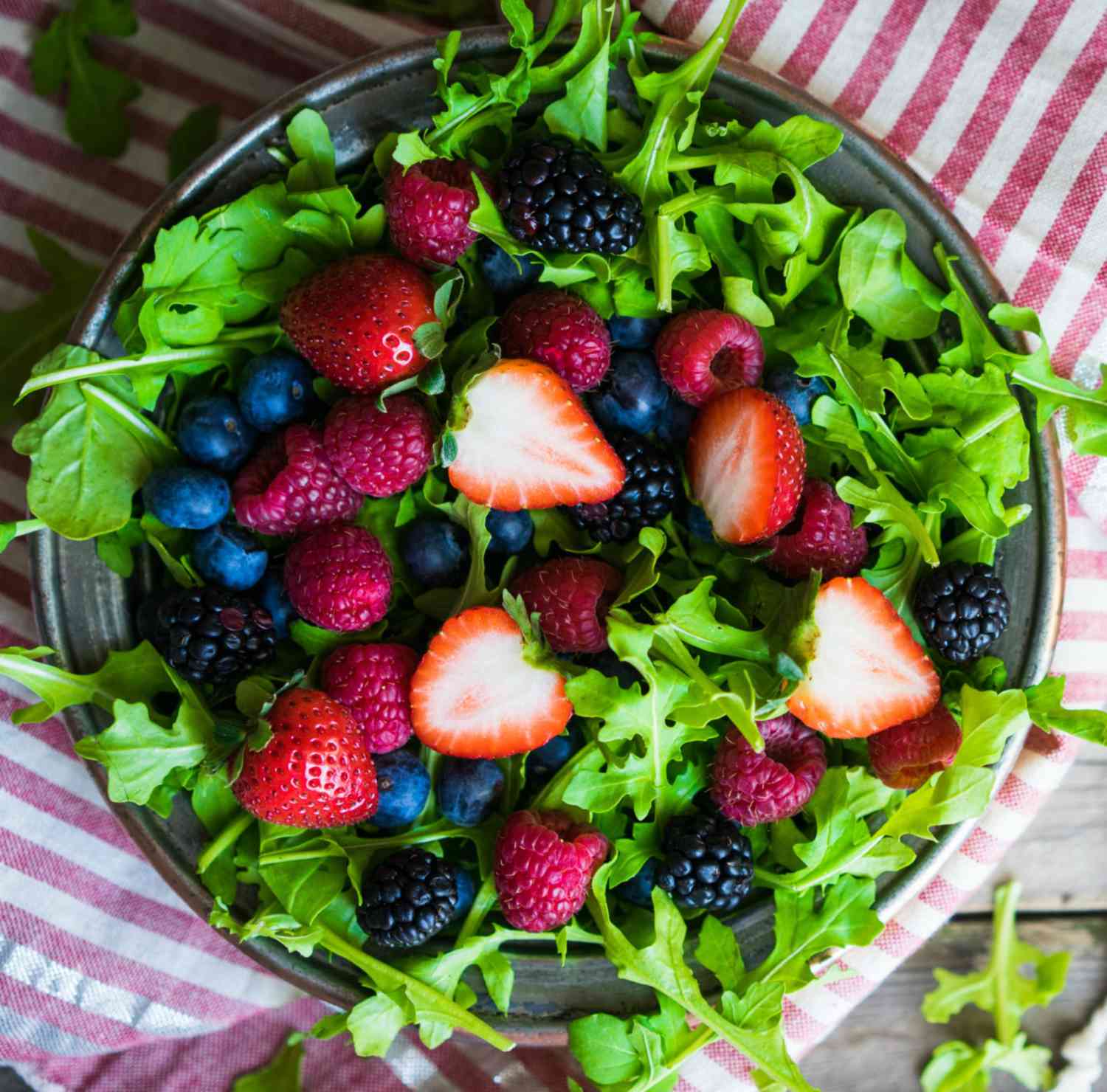Summer Berry and Arugula Salad with Balsamic Vinaigrette