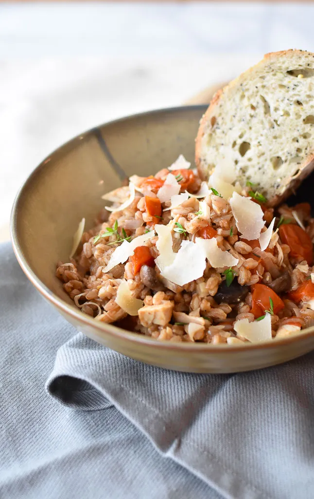 One-Pot Lemon-Dill Farro with Cherry Tomatoes