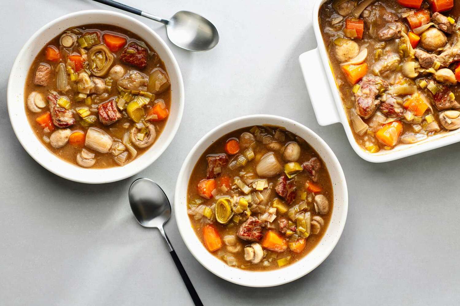 Slow-Cooked Beef Stew with Mushrooms and Celery