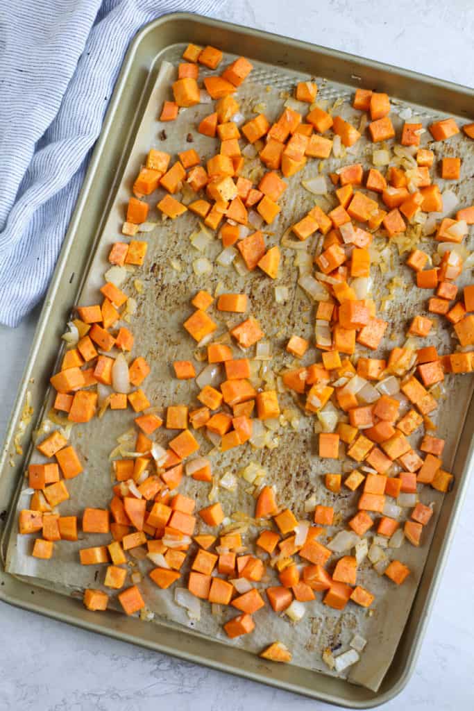 Sweet Potato-Cauliflower Sheet Pan
