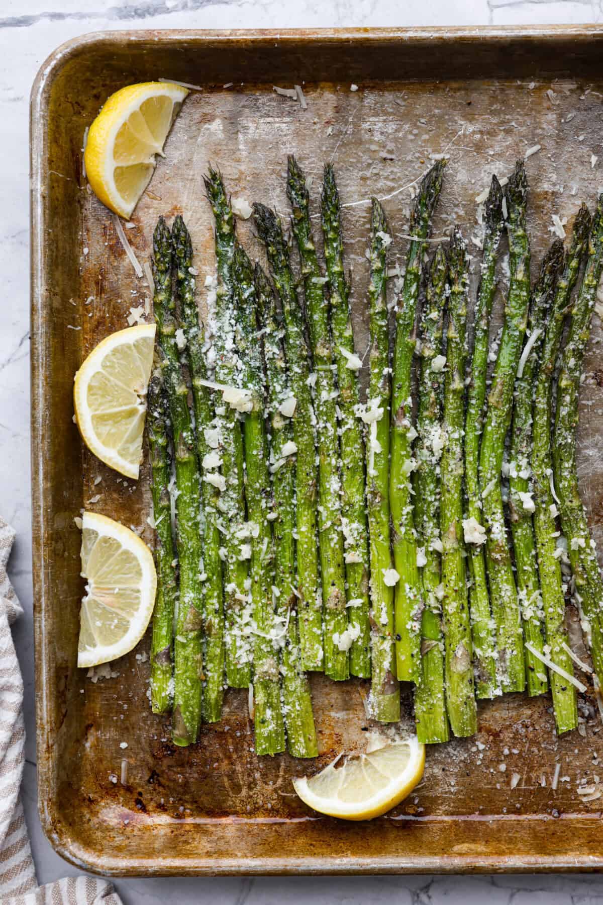 Lemon-Garlic Spaghetti with Roasted Asparagus