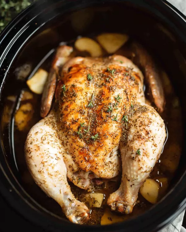 Herb-Roasted Chicken Thighs in Slow Cooker