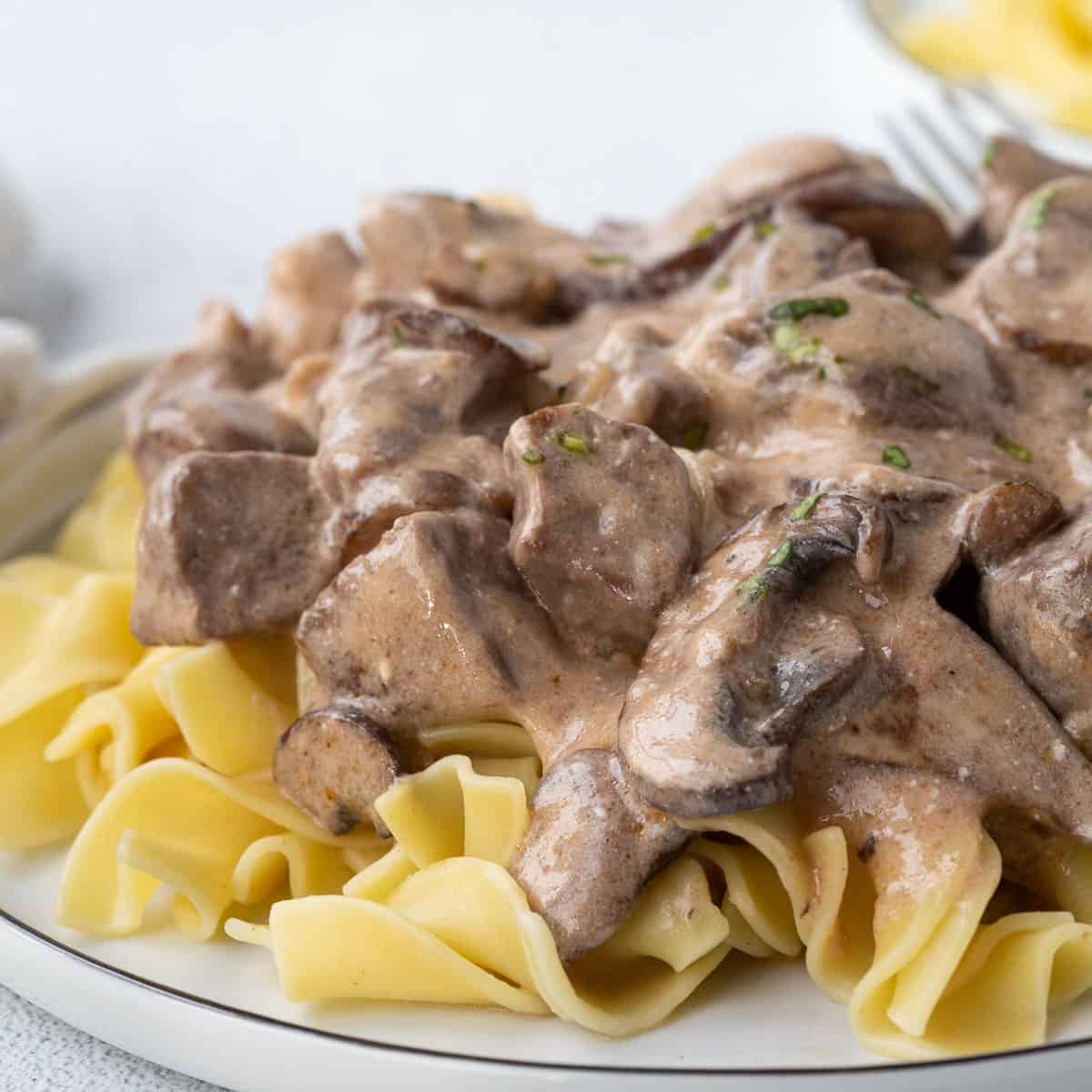 Sausage & Mushroom Stroganoff with Sour Cream