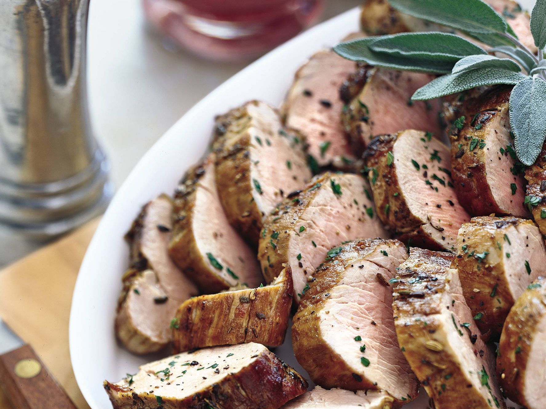 Pan-Seared Pork Tenderloin with Asparagus and Garlic Butter