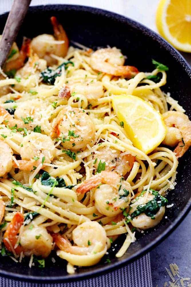 One-Pot Lemon Garlic Shrimp Pasta with Cherry Tomatoes
