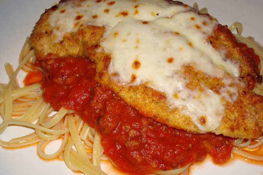 Herb-Crusted Chicken Parmesan with Tomato Basil Sauce