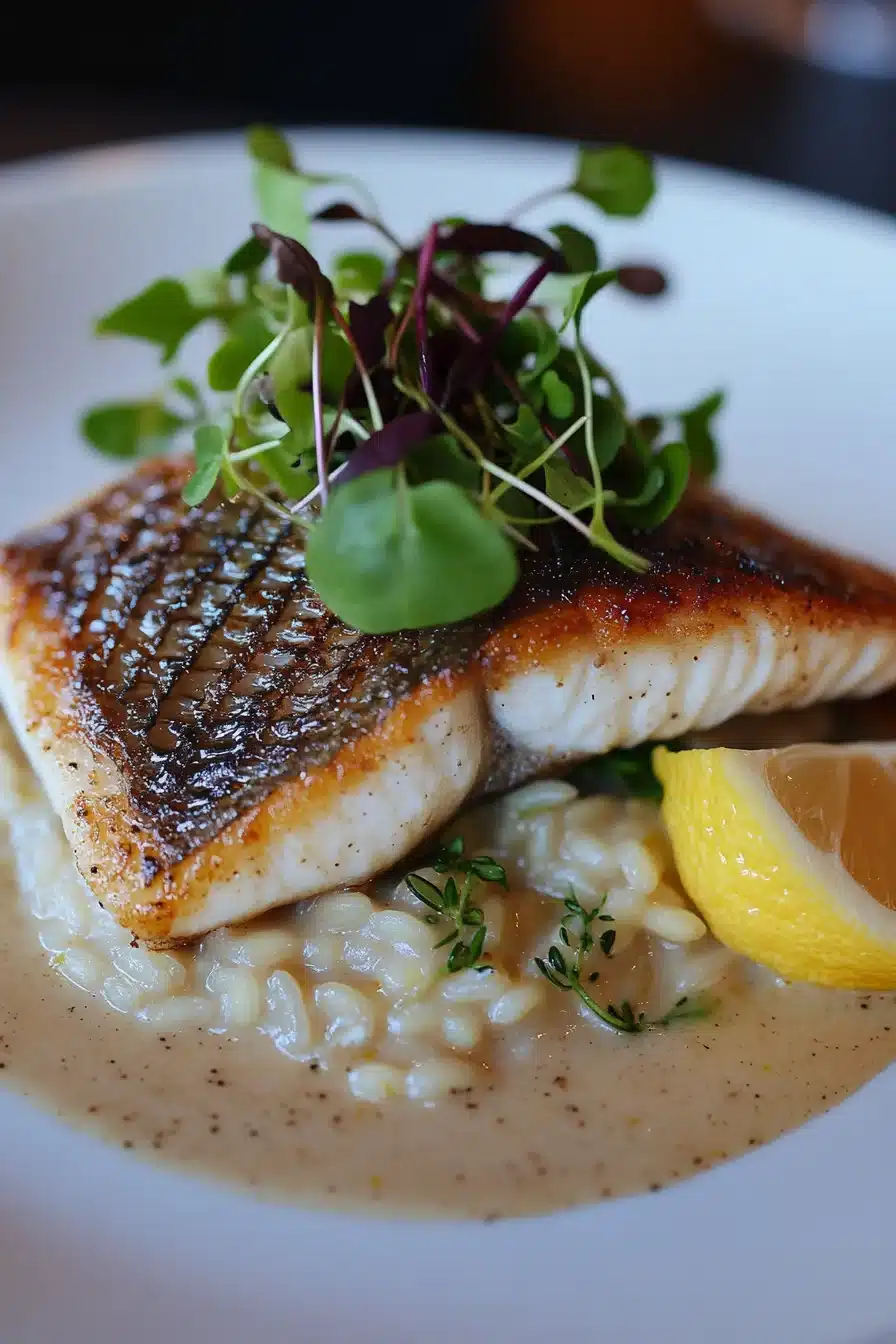 Pan-Seared Sea Bass with Lemon and Oregano