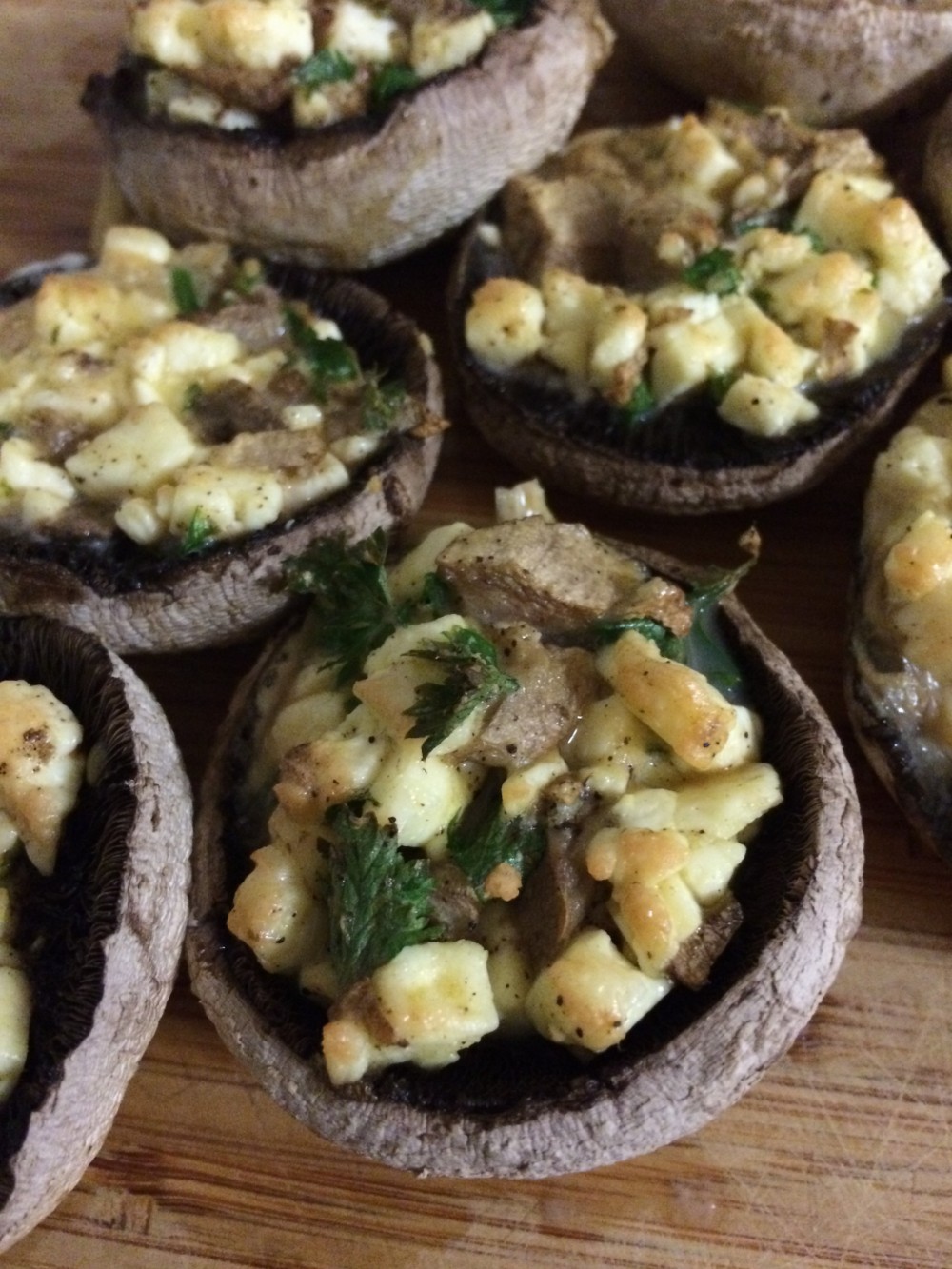 Herb-Roasted Portobello Mushrooms Stuffed with Avocado and Feta
