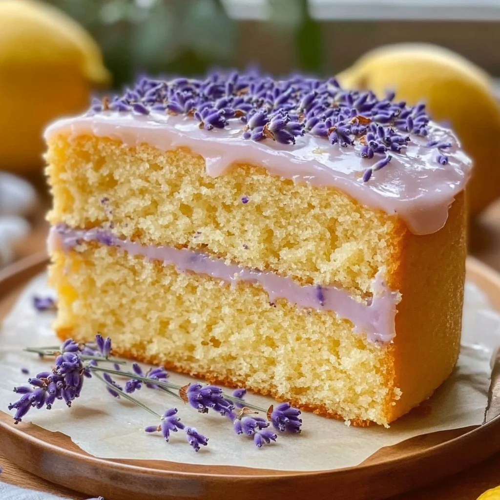 Lavender-Infused Honey Cake with Lemon Drizzle