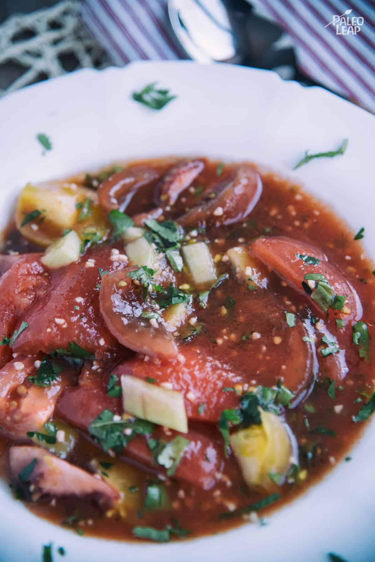 Cold Tomato Cucumber Gazpacho