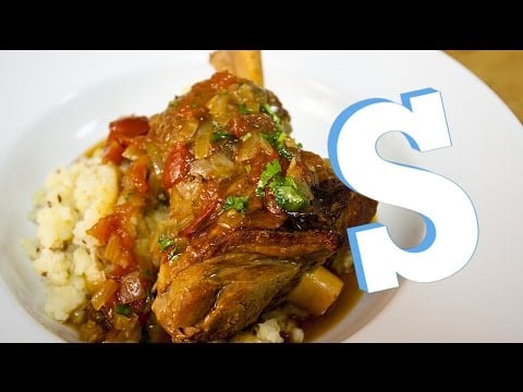 Slow-Cooked Lamb with Saffron Yogurt and Almonds