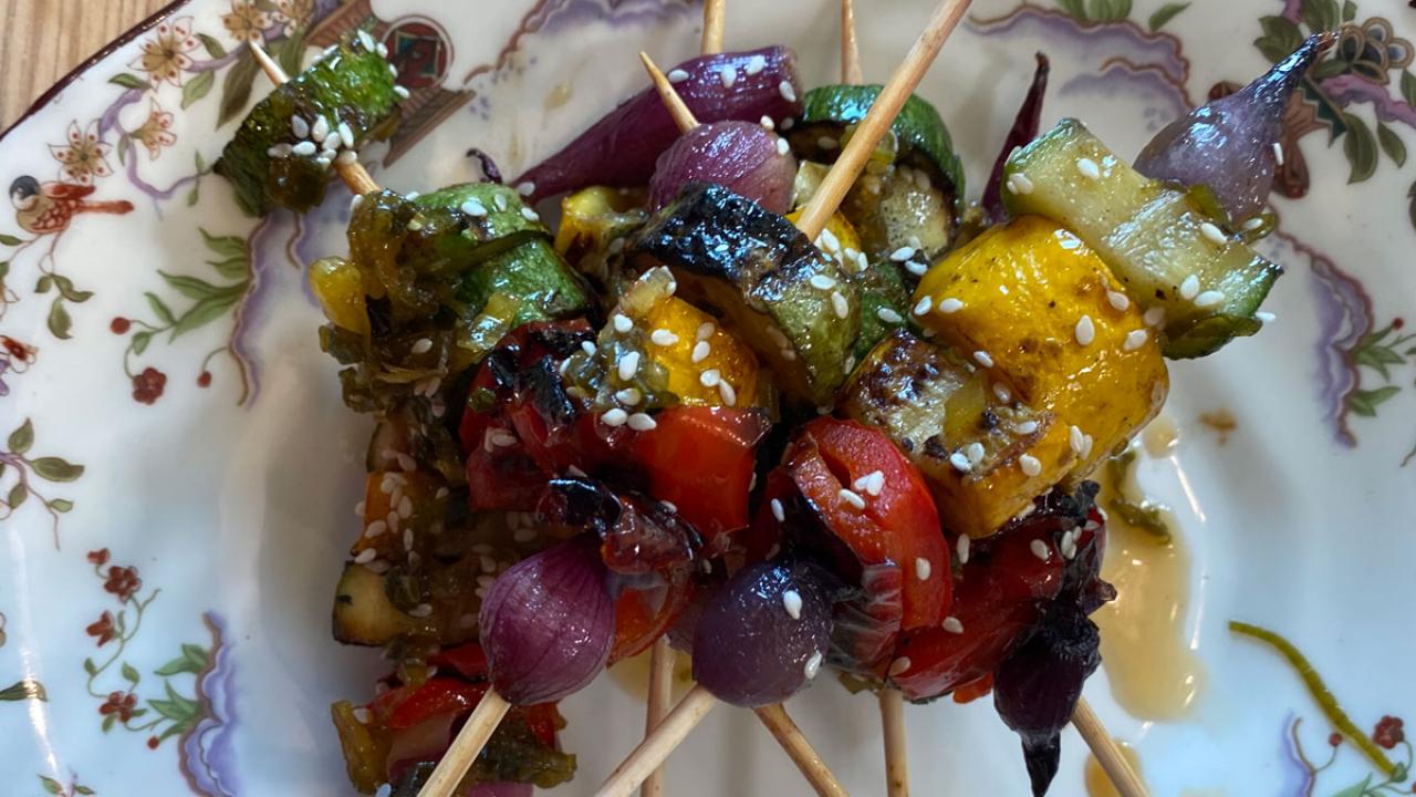 Honey-Lime Glazed Vegetable Skewers