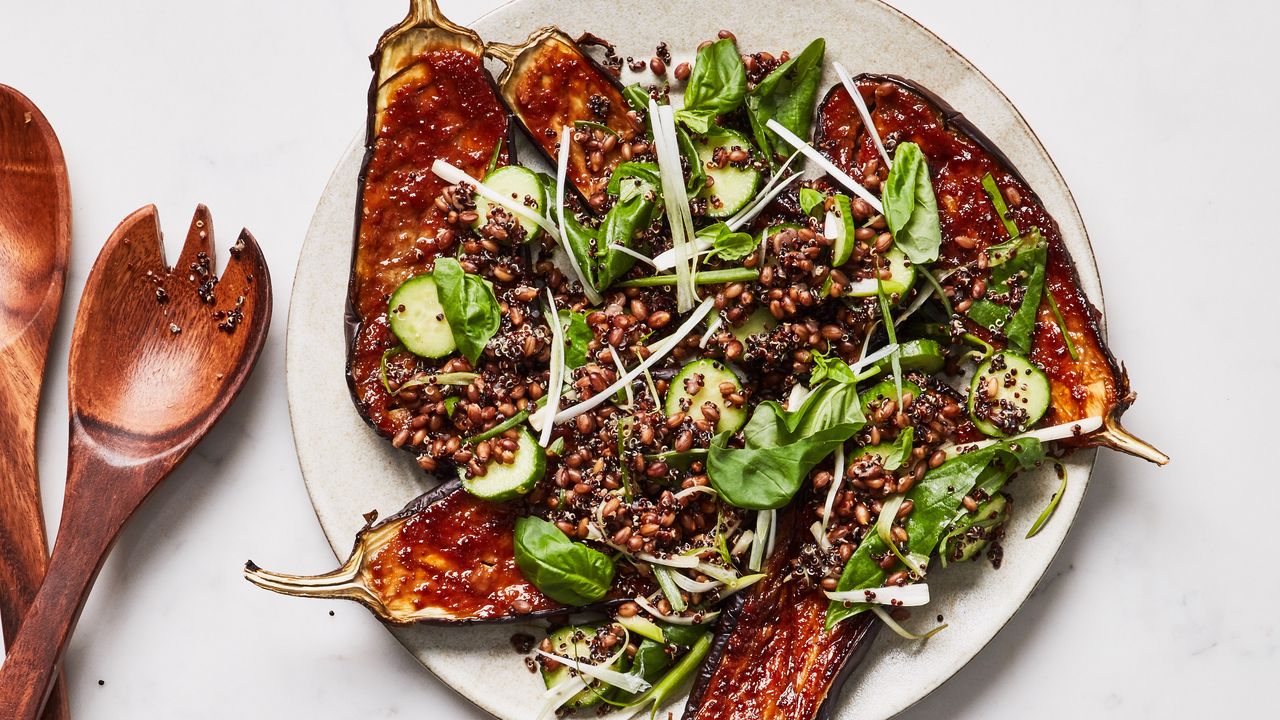 Miso-Glazed Eggplant and Tofu Bowls