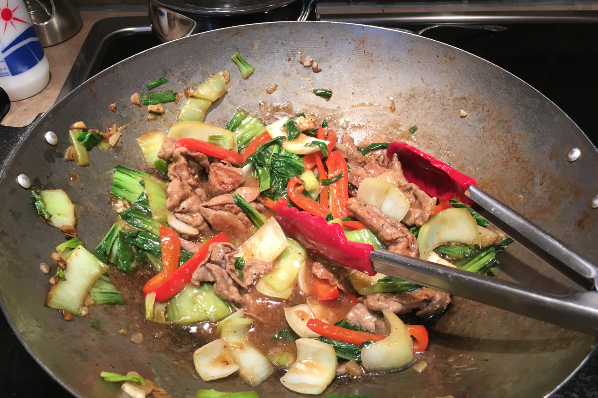 Stir-Fried Beef with Bok Choy and Sesame-Ginger Sauce
