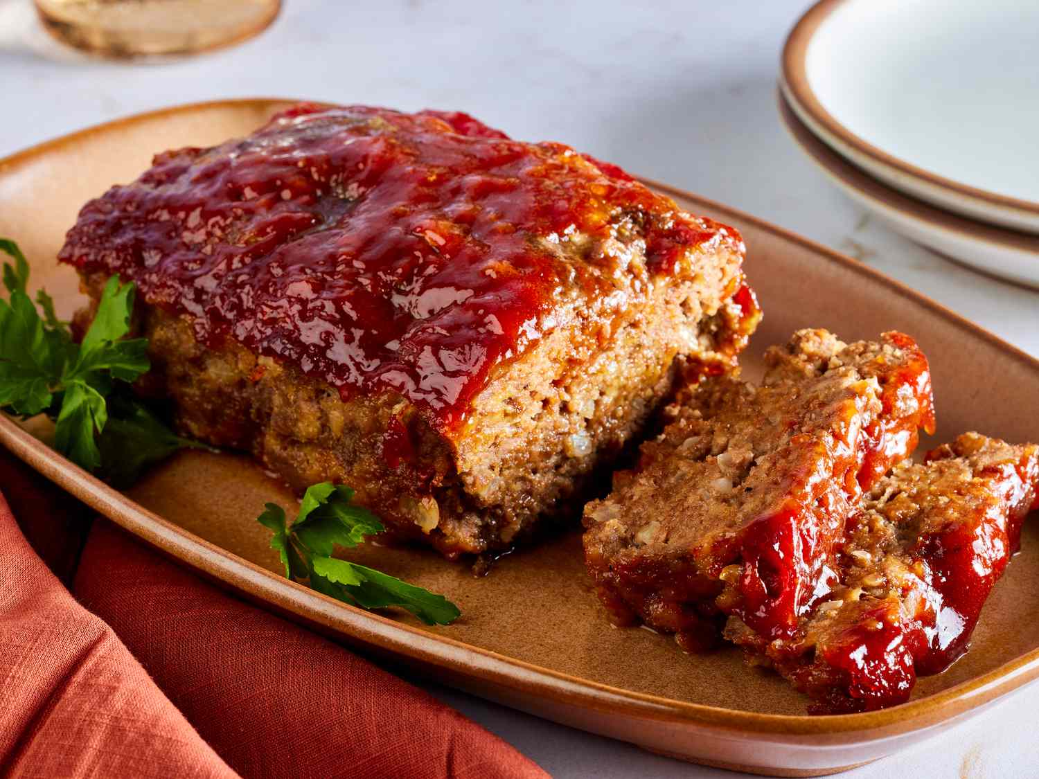 Brown Sugar Glazed Beef Meatloaf with Mushroom Sauce
