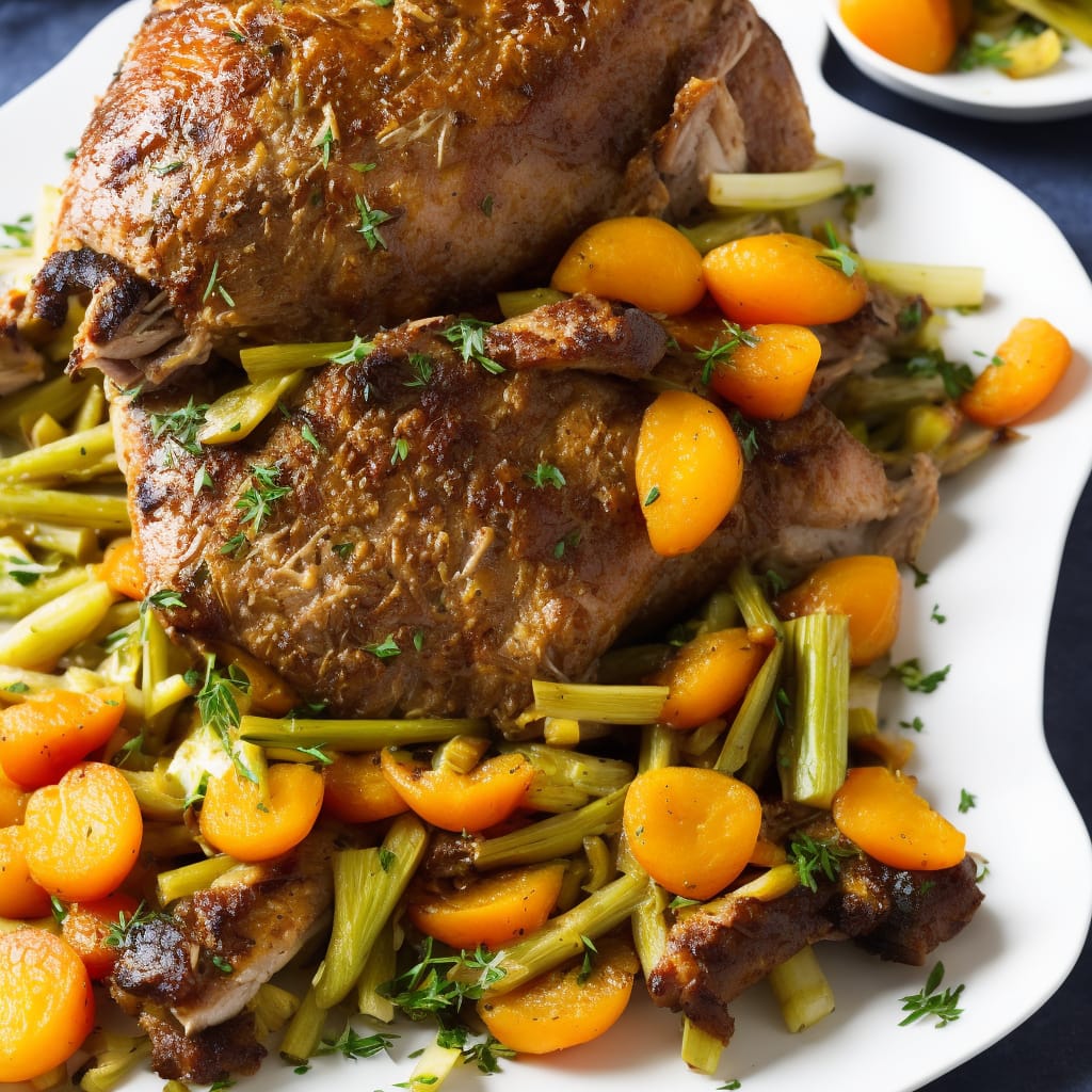 Slow-Cooked Pork Shoulder with Apples and Thyme