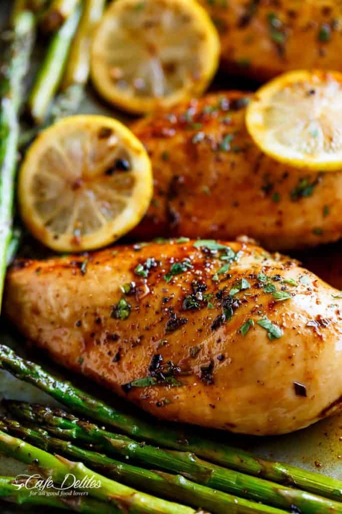 Honey-Lemon Herb Chicken with Roasted Asparagus