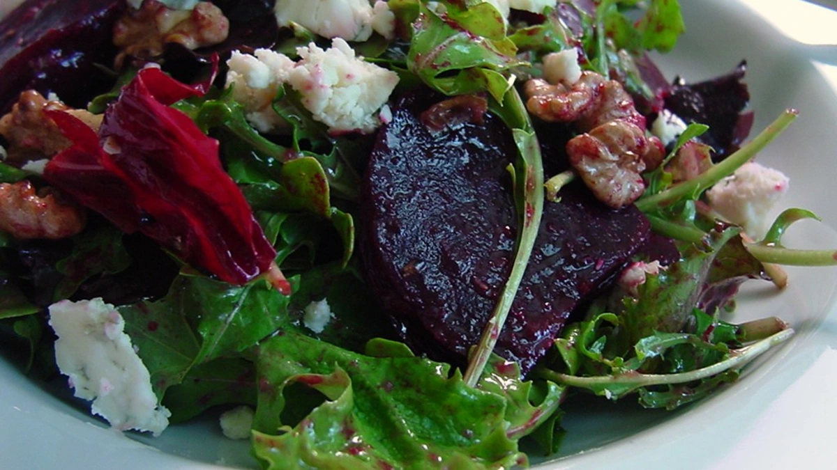 Walnut and Roasted Beet Salad with Balsamic Vinaigrette