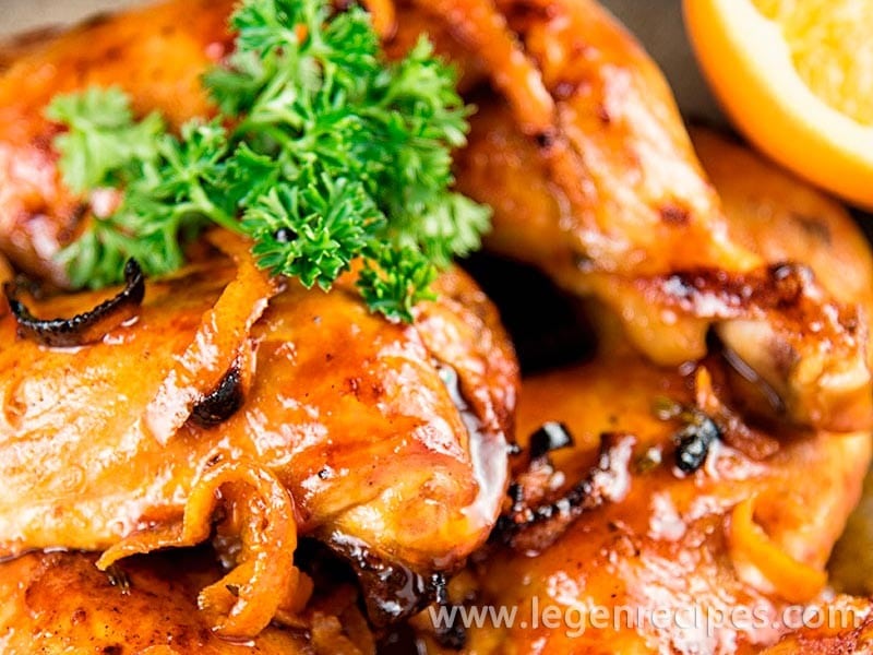 Orange Zest and Thyme Glazed Chicken with Sautéed Greens