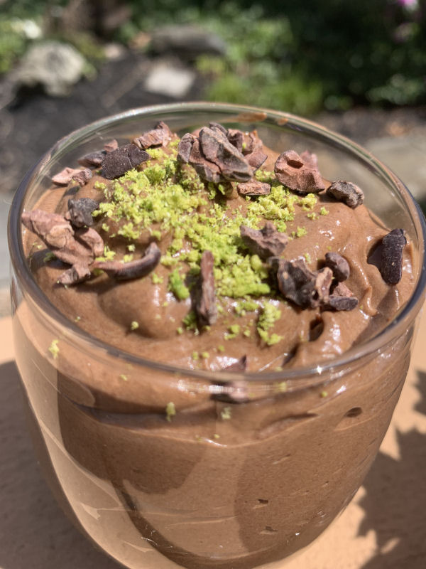 Avocado Lime Mousse with Keto Chocolate Drizzle