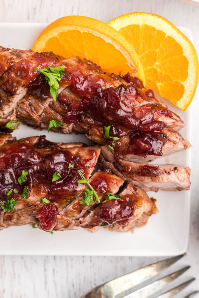 Cranberry-Apple Pork Tenderloin with Maple Glaze