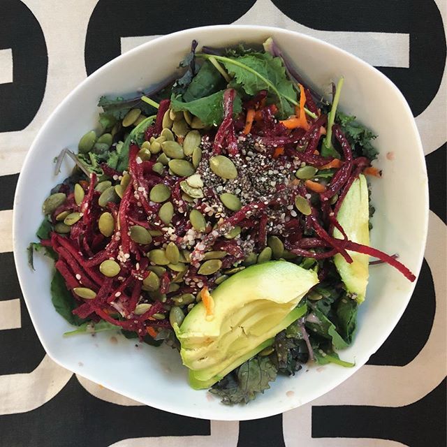 Chopped Beet and Avocado Salad with Pumpkin Seeds