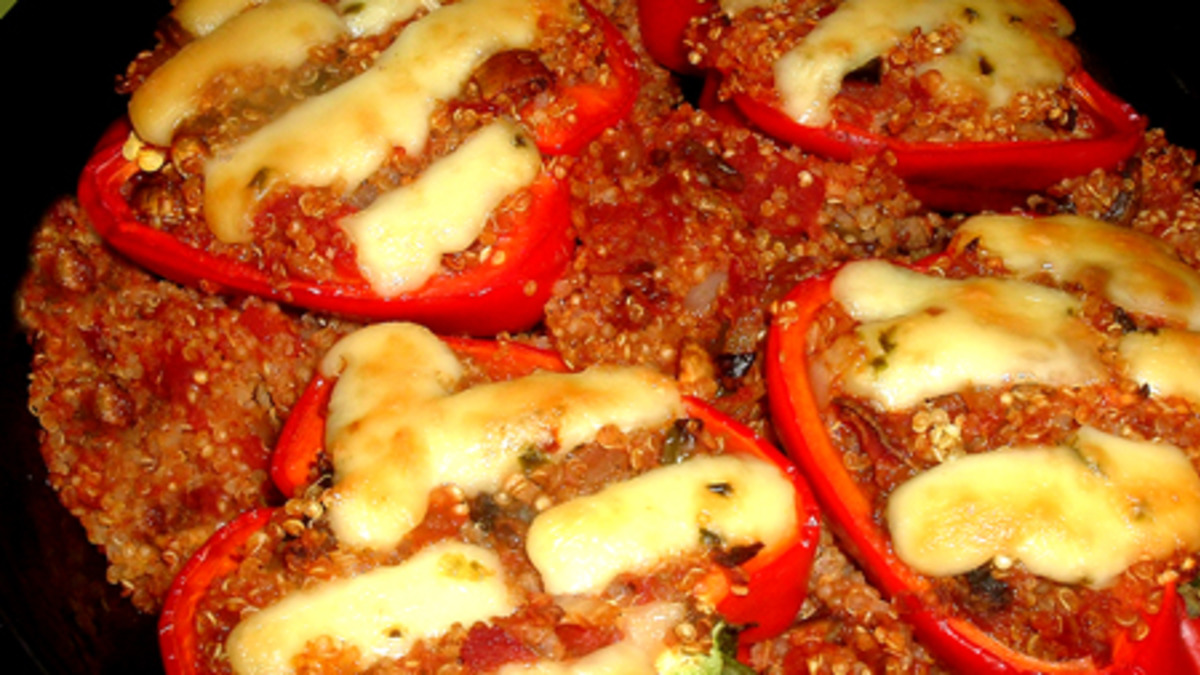 Quinoa and Cheese Stuffed Bell Peppers