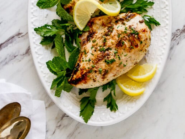 Yogurt-Marinated Grilled Chicken with Cucumber Salad