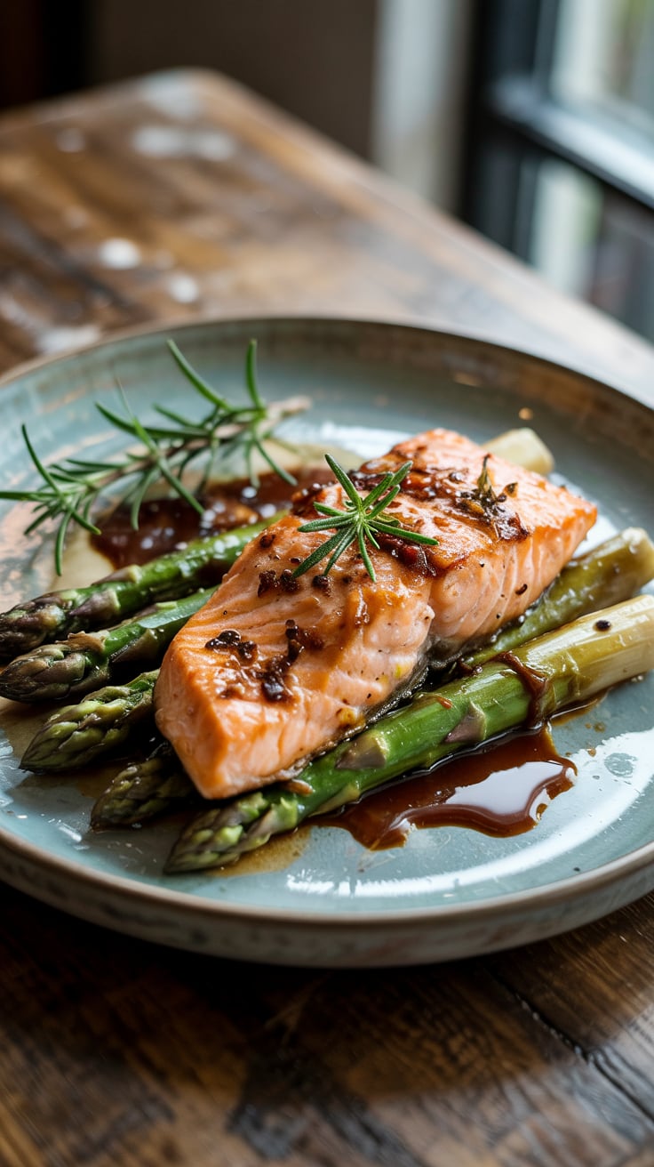 Miso-Glazed Baked Salmon with Asparagus