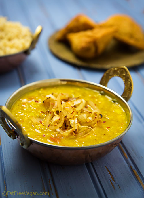 Dal with Tadka and Spinach