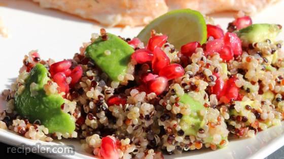 Avocado Lime Quinoa Salad with Pomegranate Seeds