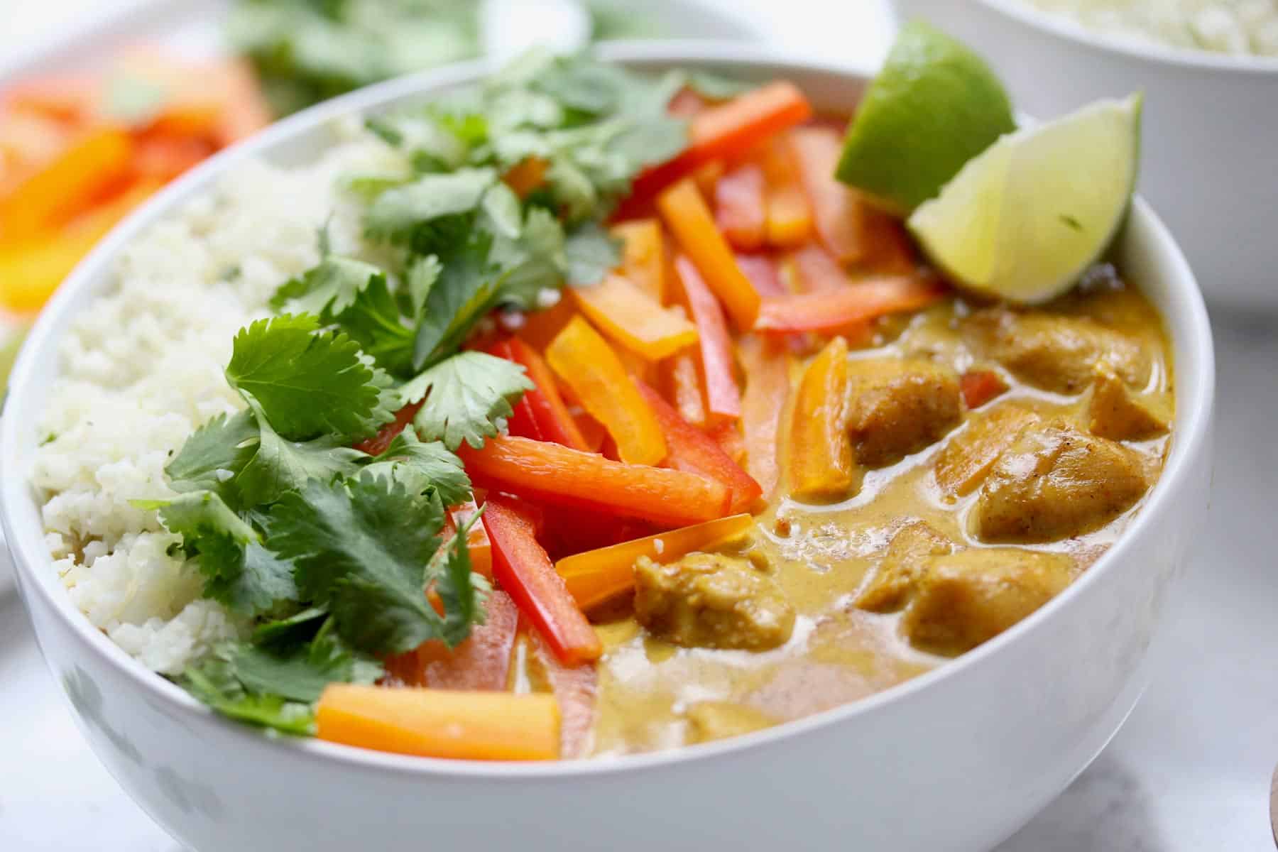 One-Pot Coconut-Curry Chicken with Cauliflower Rice