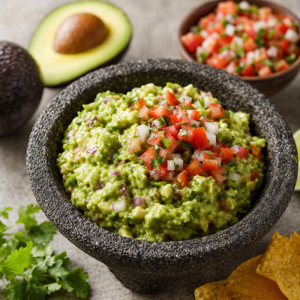 Authentic Guacamole with Fresh Avocado and Pico de Gallo
