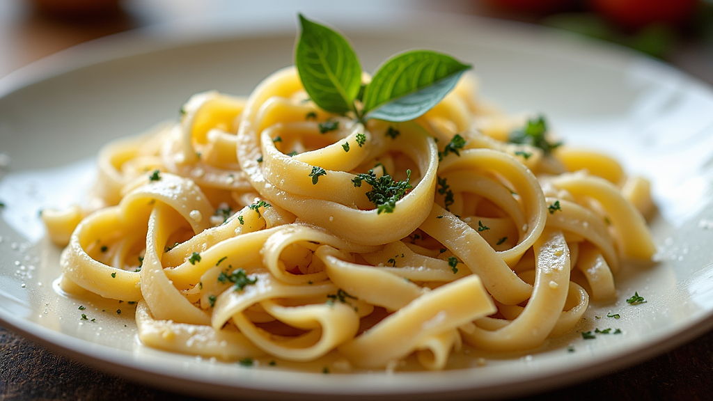 Creamy Garlic Fettuccine with Parmesan
