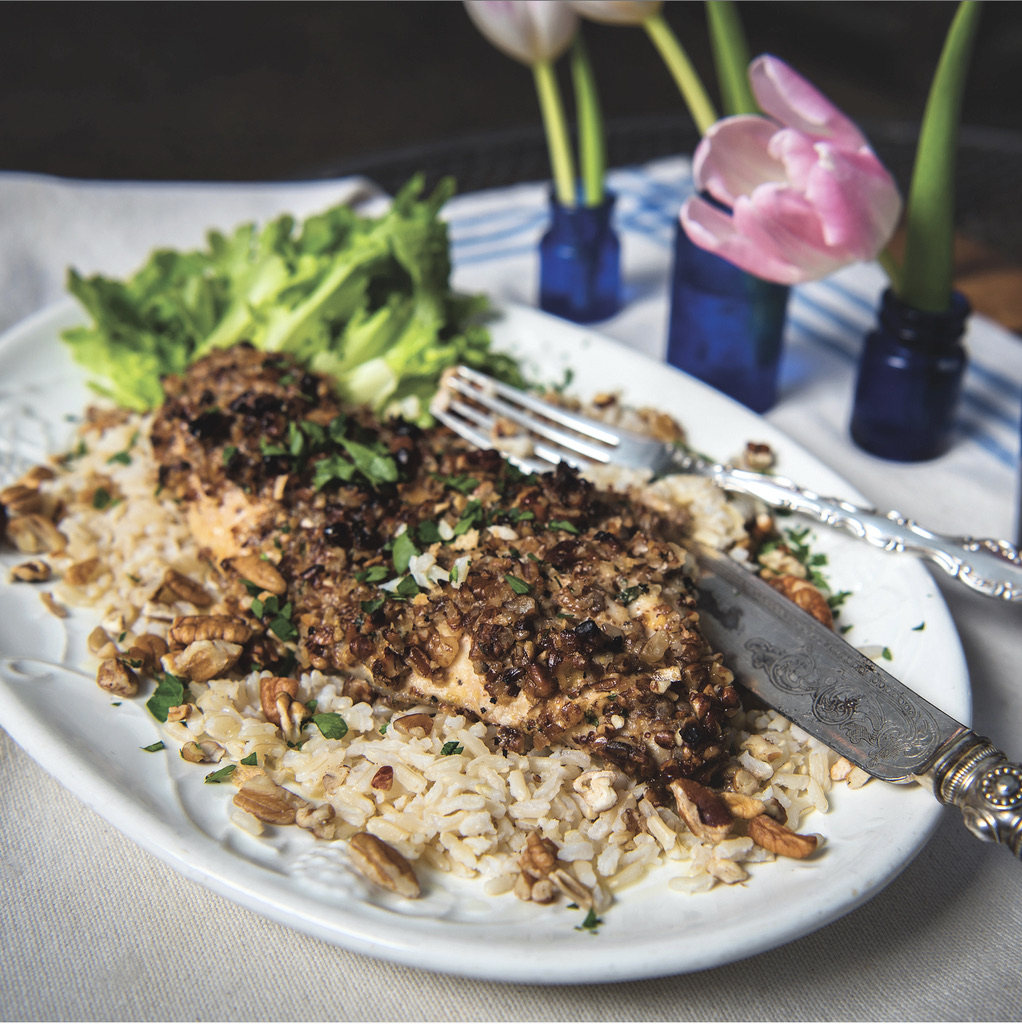 Pecan-Crusted Catfish with Cucumber Salad