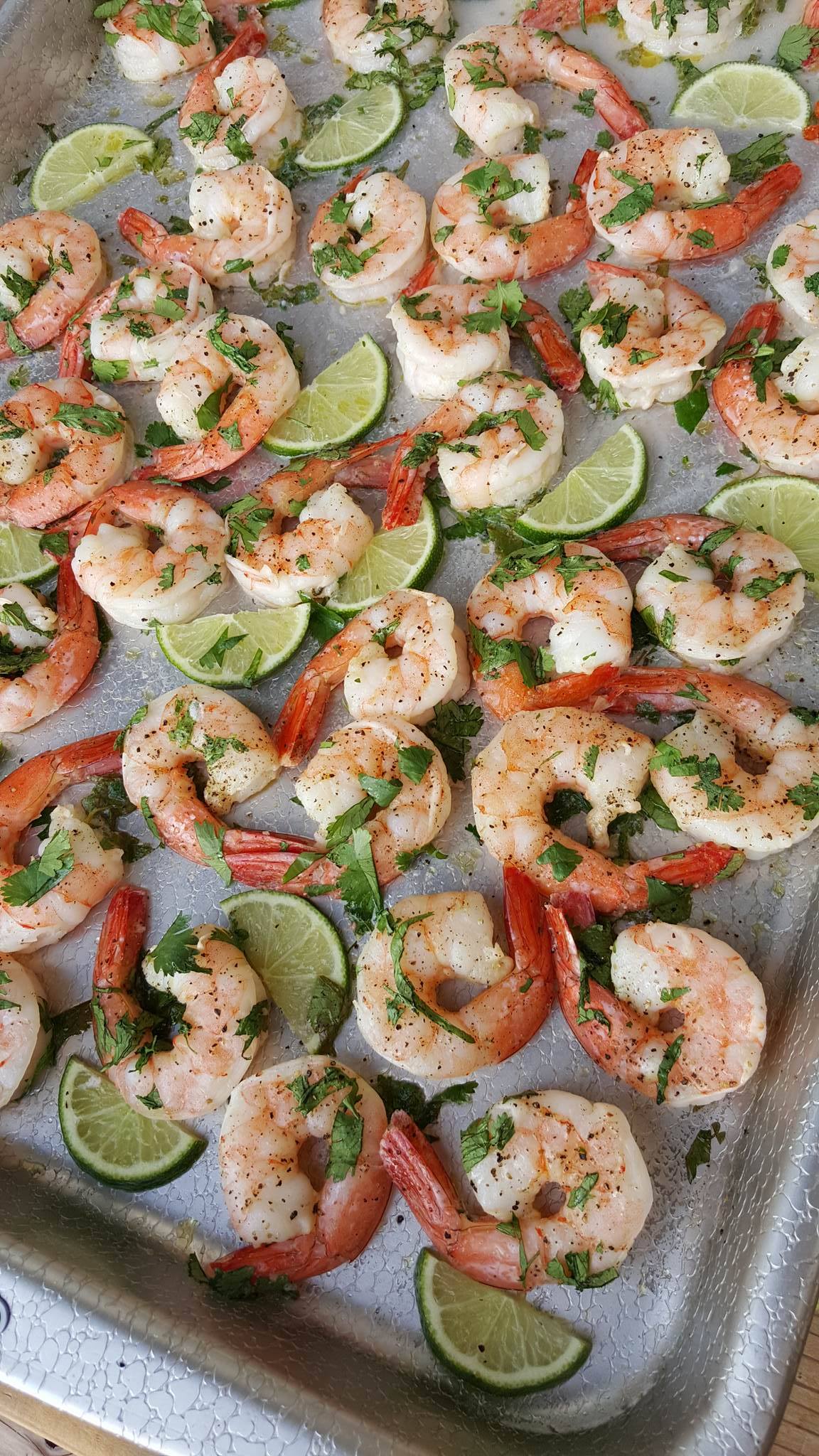 Sheet-Pan Shrimp with Cilantro-Lime Dressing