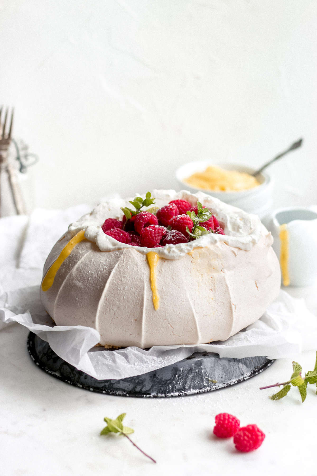 Strawberry and Raspberry Pavlova with Lime Whipped Cream