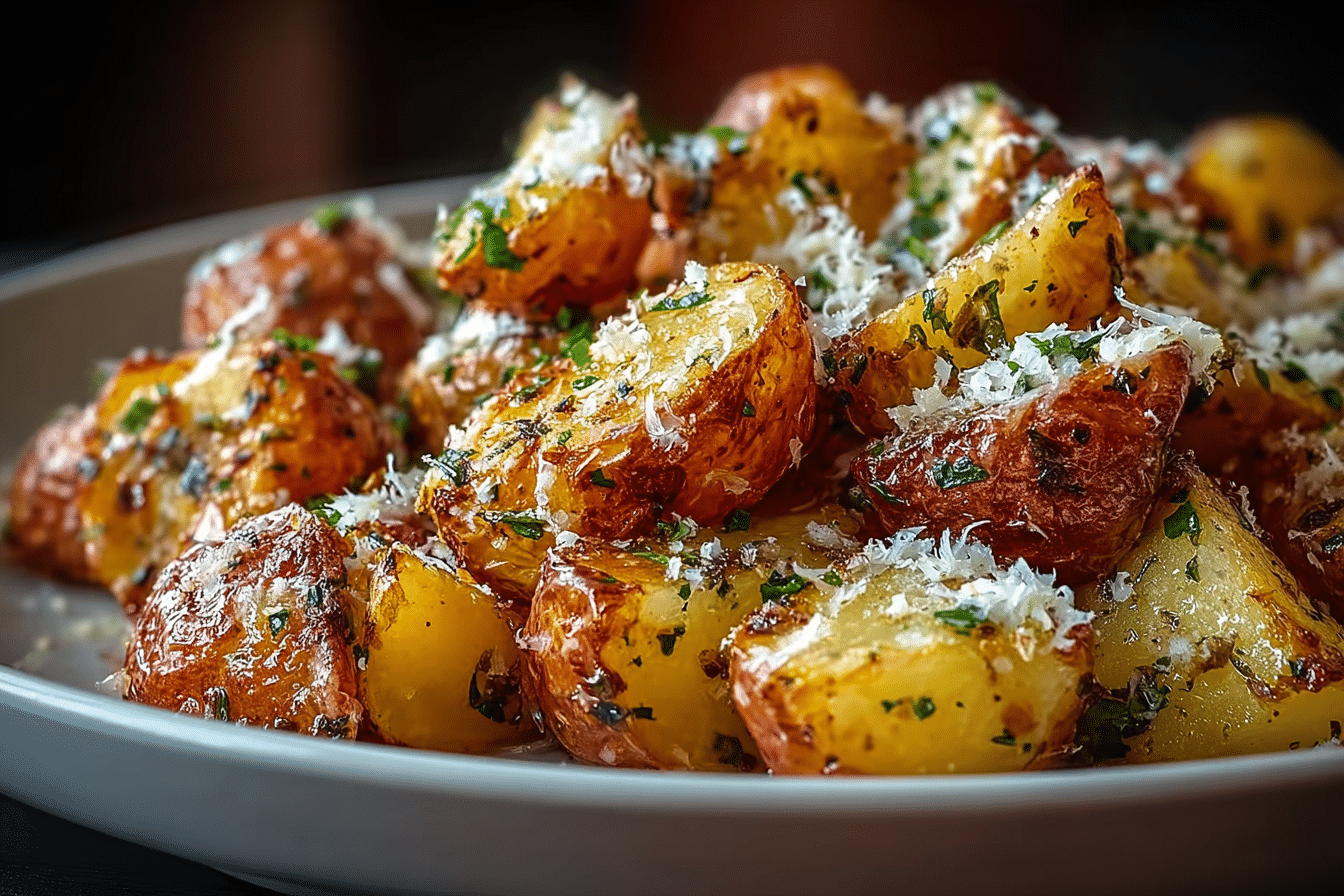 Sheet Pan Garlic Parmesan Roasted Potatoes
