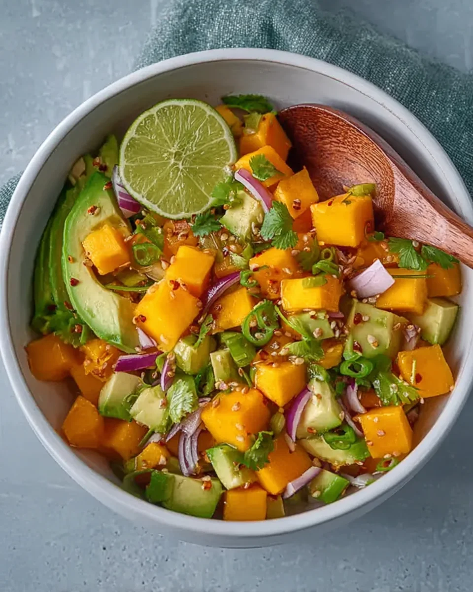 Pineapple-Mango-Banana Salad with Lime-Cilantro Dressing