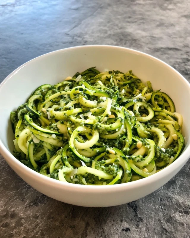 Hot Shot Zucchini Noodles with Pesto