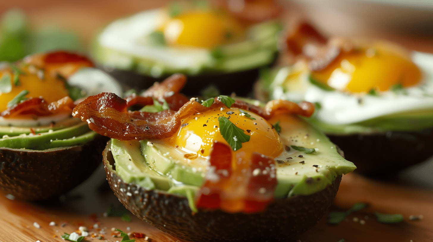 Sautéed Avocado and Egg Cups with Bacon